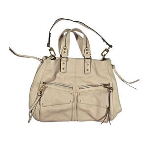 Aimee Kestenberg Leather Bali Hobo Satchel Bag Purse Cream - like new!